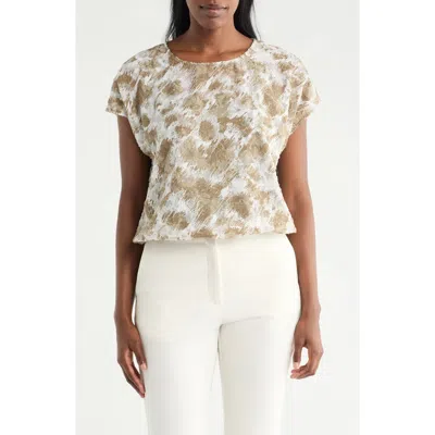 Pleione Textured Sheer Gathered Top