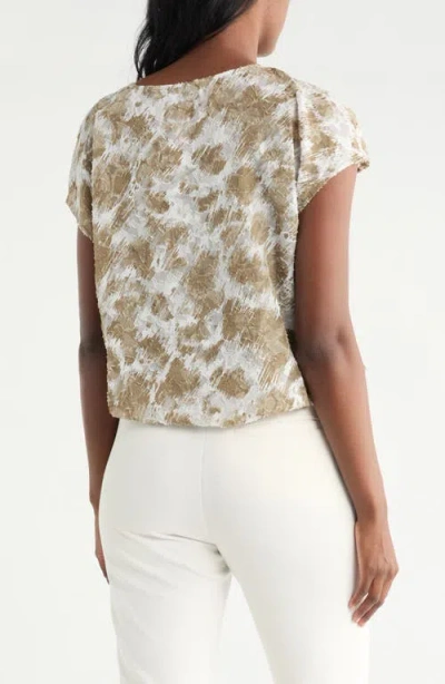 Pleione Textured Sheer Gathered Top