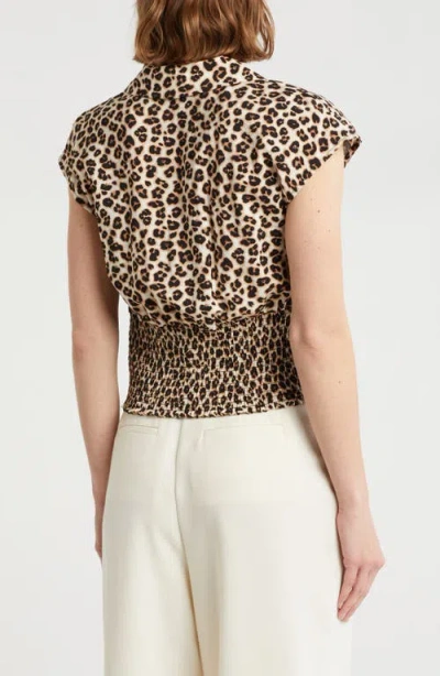 Pleione Patterned Camp Shirt In Animal Print