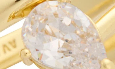 Argento Vivo Pear Cut Cz Bypass Ring