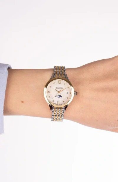 Balmain Watches Two-tone Diamond Moon Phase Bracelet Watch, 31mm