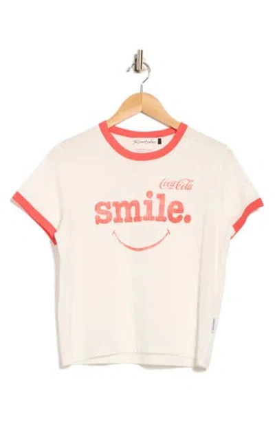 The Laundry Room Coca Cola Smile Graphic Ringer T-shirt
