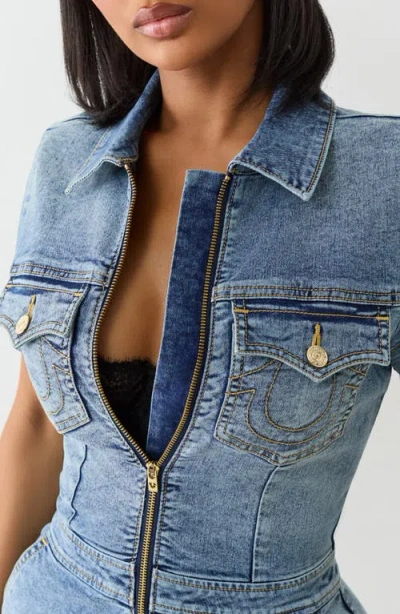 True Religion Zip Denim Romper