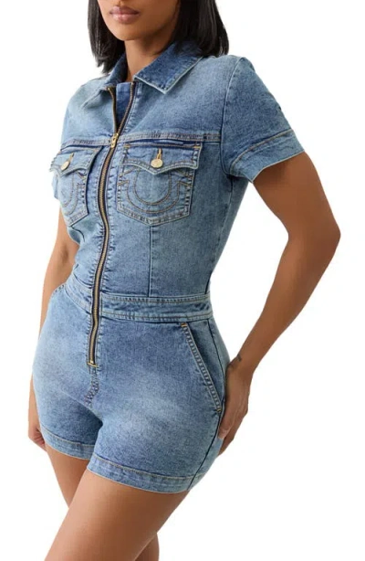 True Religion Zip Denim Romper