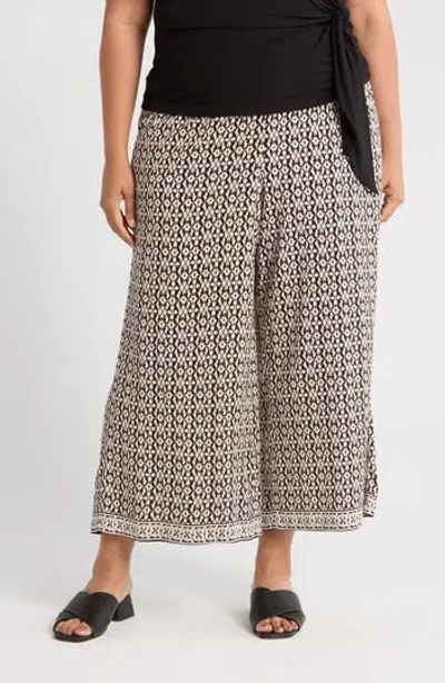 Max Studio Print Crop Wide Leg Pants
