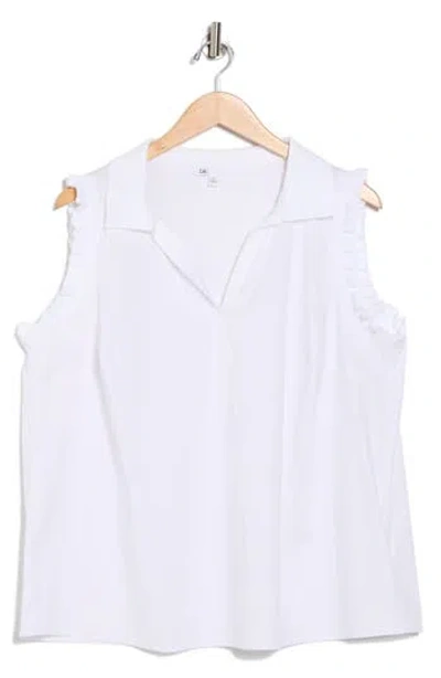 Dr2 By Daniel Rainn Ruffle Cotton Blend Poplin Tank