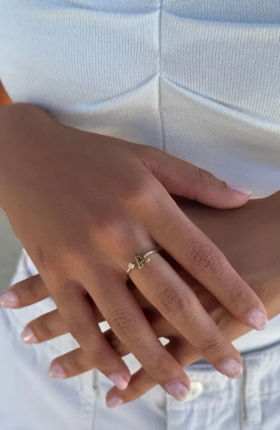 Adornia Cz & Initial Open Band Ring