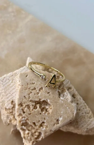 Adornia Cz & Initial Open Band Ring