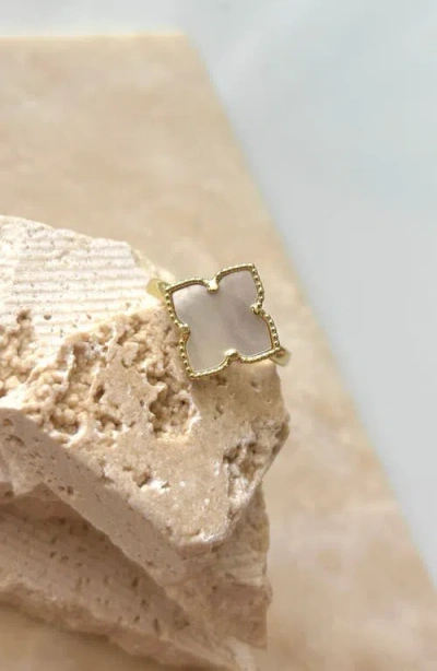 Adornia Motehr Of Pearl Clover Ring