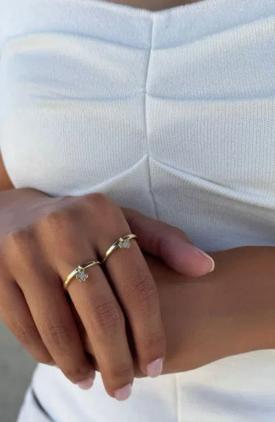 Adornia Set Of 2 Pavé Cubic Zirconia Charm Rings