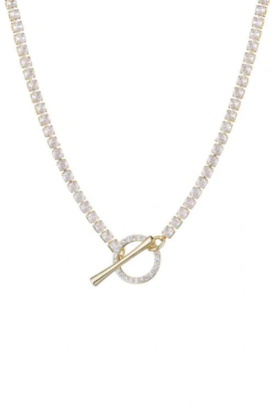 Adornia Crystal Toggle Necklace