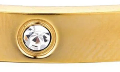 Adornia Tarnish Resistant 18k Yellow Gold Plated Crystal Eternity Cuff In Gold