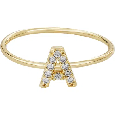 Adornia Pavé Cz Initial Charm Ring