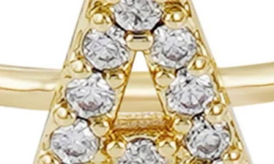 Adornia Pavé Cz Initial Charm Ring
