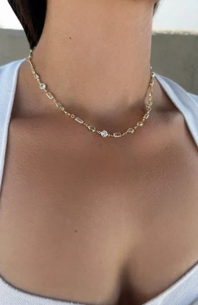Adornia Mixed Shape Cubic Zirconia Station Necklace