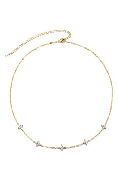 Adornia Cubic Zirconia Flower Station Necklace