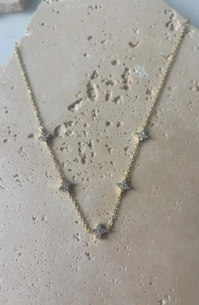 Adornia Cubic Zirconia Flower Station Necklace