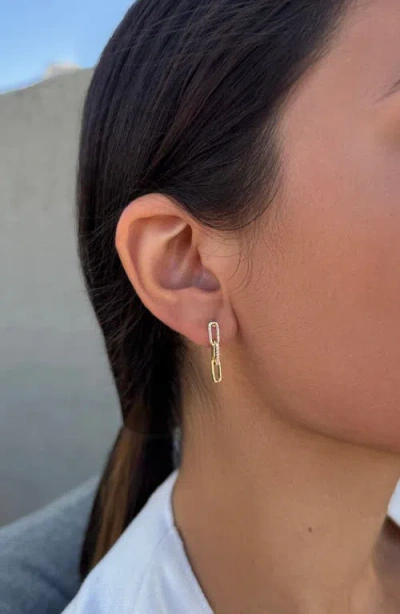Adornia Cubic Zirconia Mini Paperclip Drop Earrings
