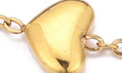 Adornia Tarnish Resistant 18k Gold Plated Heart Station Bracelet In Gold