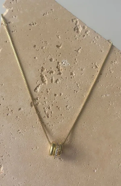 Adornia Gold Cubic Zirconia Three-ring Necklace