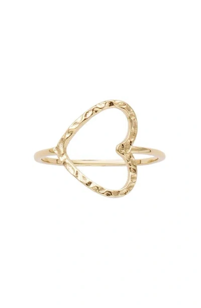 Adornia Hammered Open Heart Ring