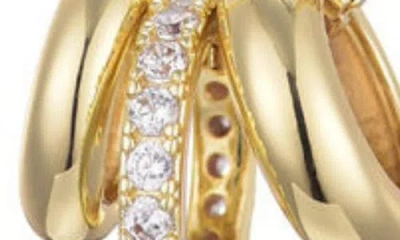 Adornia Gold Cubic Zirconia Three-ring Necklace