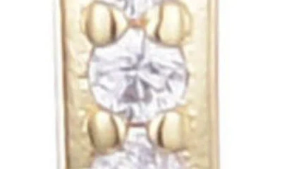 Adornia 14k Gold Plated Cz Huggie Hoop Earrings With Freshwater Pearl Drop In Gold