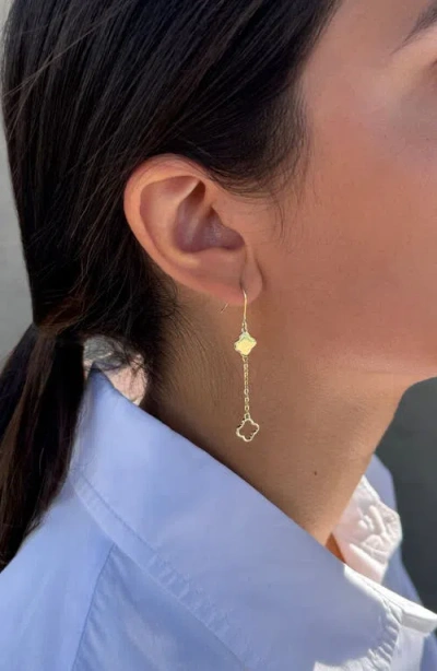 Adornia 14k Plated Clover Drop Earrings