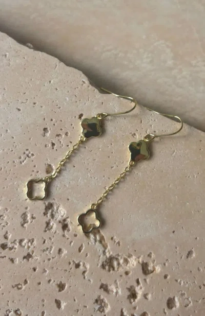 Adornia 14k Plated Clover Drop Earrings