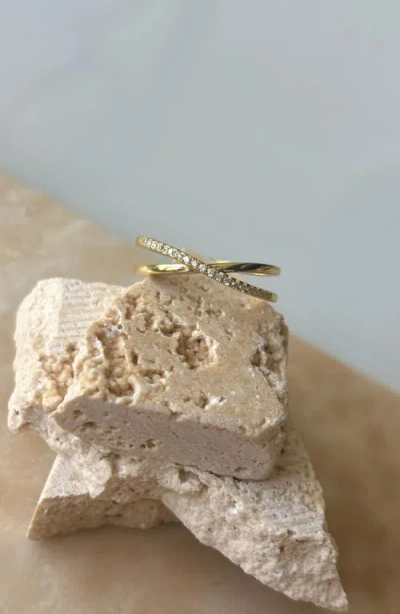 Adornia Fine Pavé Cz Crisscross Ring