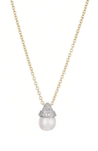 Adornia Hanging Freshwater Pearl Pendant Necklace