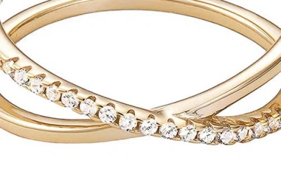 Adornia Fine Pavé Cz Crisscross Ring