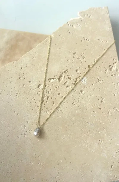 Adornia Hanging Freshwater Pearl Pendant Necklace