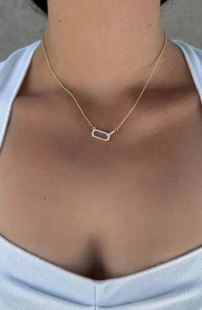 Adornia Pavé Cubic Zirconia Link Pendant Necklace