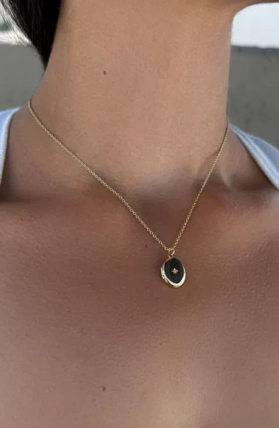 Adornia Cubic Zirconia Oval Locket Pendant Necklace