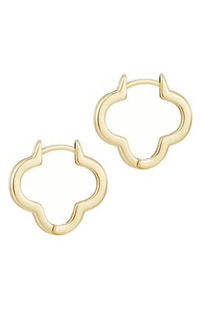 Adornia 14k Gold Plated Clover Hoop Earrings