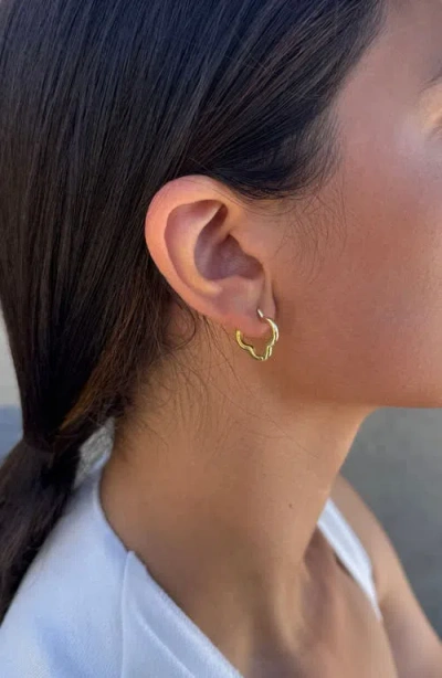 Adornia 14k Gold Plated Clover Hoop Earrings