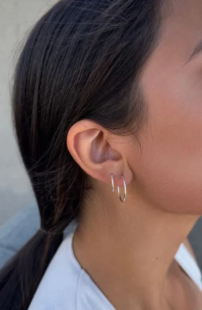 Adornia Fine Set Of 3 Sterling Silver Hoop Earrings