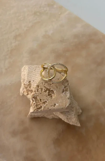 Adornia Fine Pavé Cz Interlocking Ring