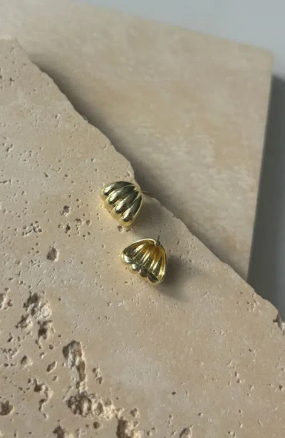 Adornia Fluted Wrap Stud Earrings