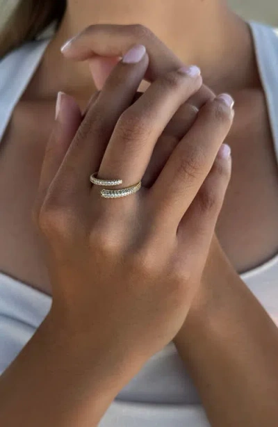 Adornia 14k Plated Cz Overlapping Pave Bands Ring