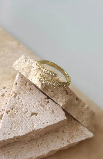 Adornia 14k Plated Cz Overlapping Pave Bands Ring
