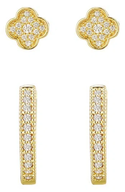 Adornia Set Of 2 Cubic Zirconia Huggie Hoop Earrings