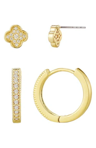 Adornia Set Of 2 Cubic Zirconia Huggie Hoop Earrings