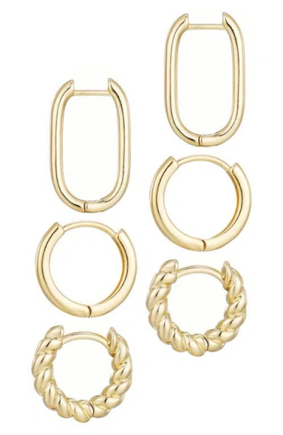 Adornia Set Of 3 Hoop Earrings