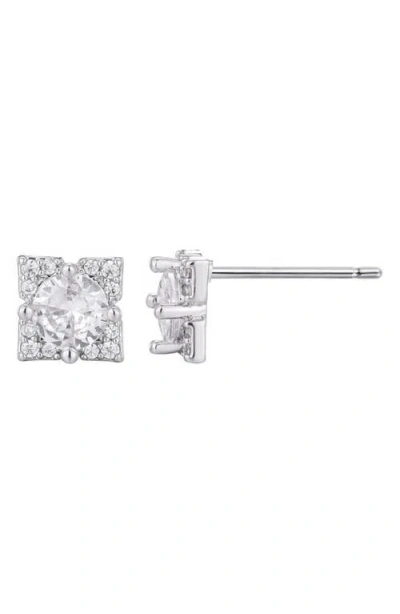 Adornia Flower Shape Cubic Zirconia Stud Earrings