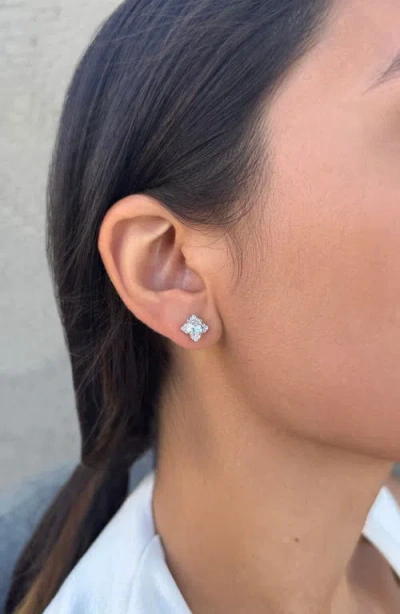 Adornia Flower Shape Cubic Zirconia Stud Earrings