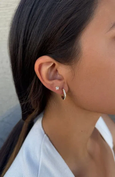 Adornia Set Of 2 Cubic Zirconia Huggie Hoop Earrings