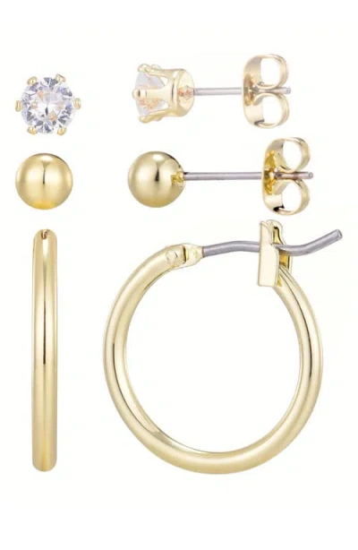 Adornia Set Of 3 Stud & Hoop Earrings