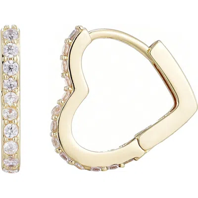 Adornia Cubic Zirconia Heart Huggie Hoop Earrings